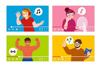 flat-design-bloggers-screen-set_23-2148525607 Short-Form Videos vs. Long-Form Videos